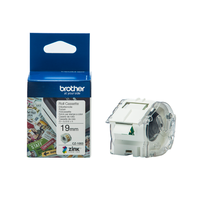 Brother CZ-1003 Farbetikettenrolle 19mm x 5m Weiss