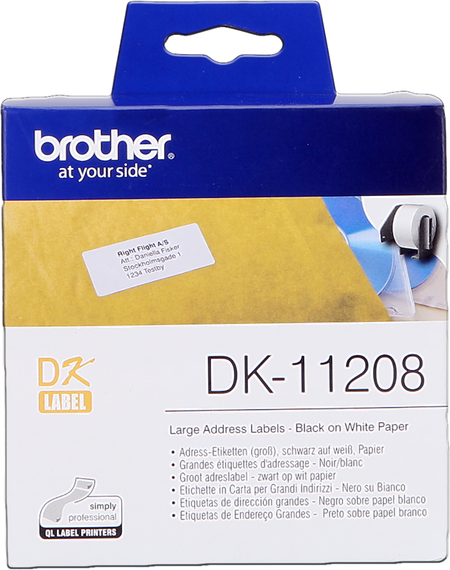 Brother DK-11208 Adress-Etiketten 38 x 90mm Schwarz auf Weiß