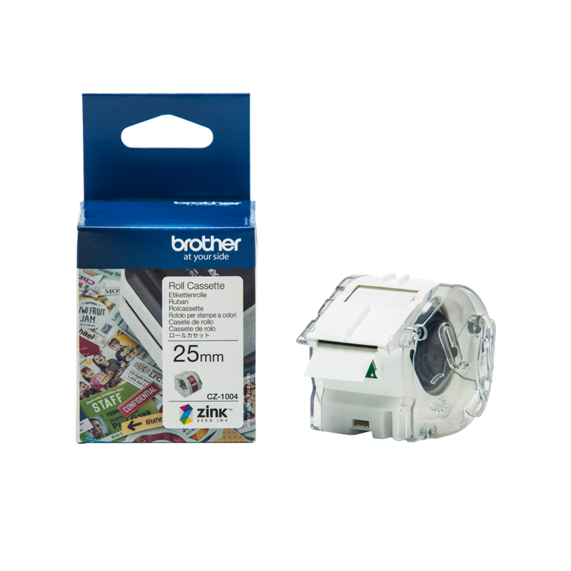 Brother CZ-1004 Farbetikettenrolle 25mm x 5m Weiss